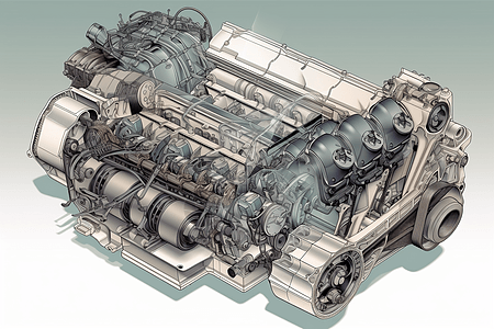 汽车发动机图片