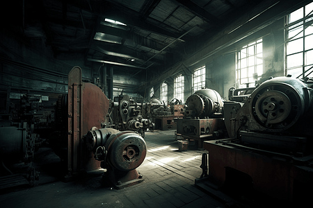 工厂机械车间内部场景图片