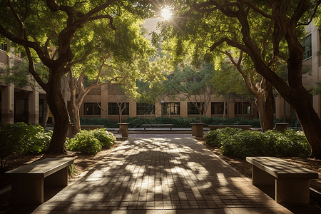 大学庭院的景色图片图片