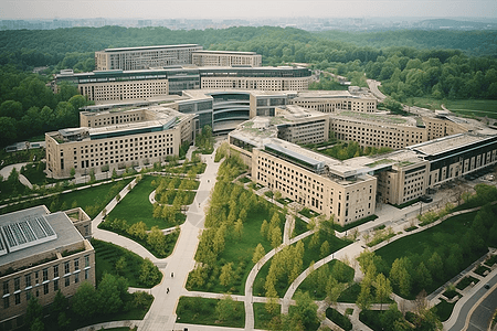 校园鸟瞰图大学校园的鸟瞰图背景