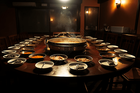传统火锅晚餐背景图片