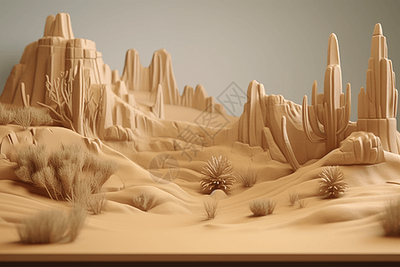 用沙丘塑造3D沙漠图片