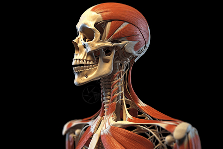 人体解剖学的详细图背景图片