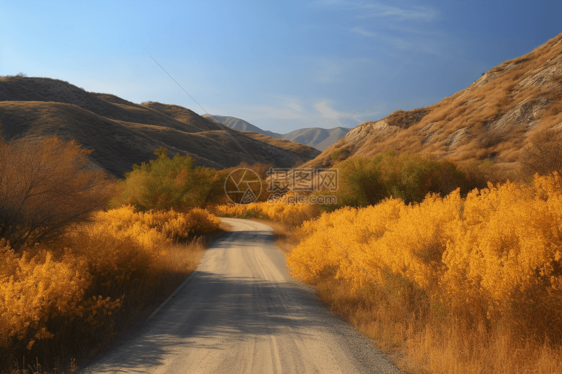 风景优美的穿过蜿蜒曲折的道路图片