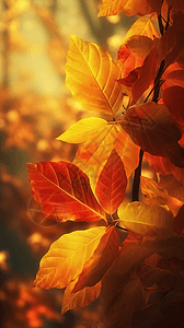 金灿灿的秋叶图片