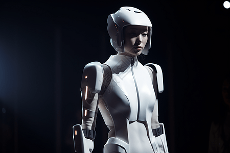 未来派机器人的时装秀背景图片