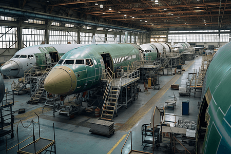 零件仓库航空制造工厂图背景