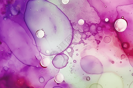 紫色水彩气泡背景图片