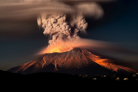 火山爆发埃特纳火山高清图片