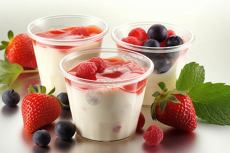 莓果酸奶杯图片