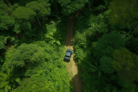 森林小道创意森林的越野车设计图片