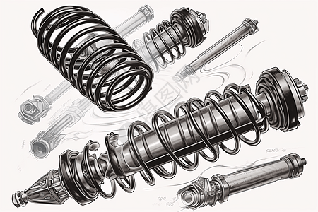 汽车弹簧减震器背景图片
