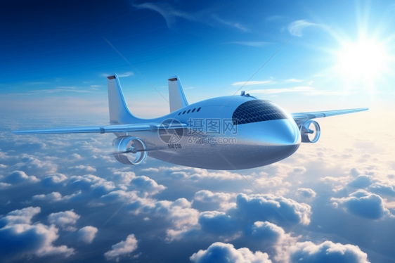 高空中3D飞机模型图片