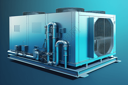 3D空调系统模型背景图片
