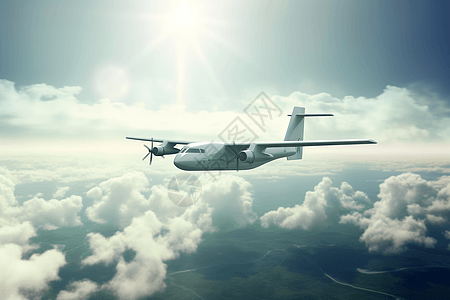 3D模型飞机白云图片