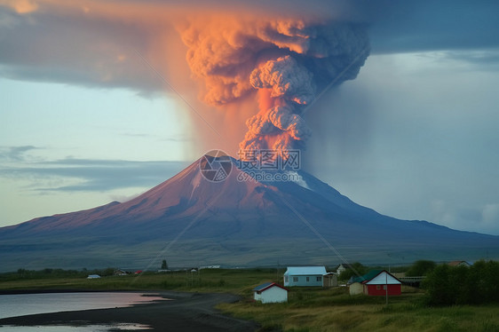 火山爆发景观图片