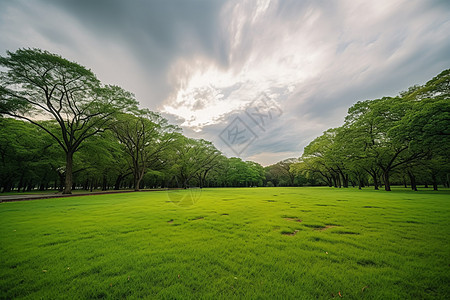 遍野的绿油油的小草背景图片