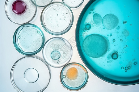 科学实验细菌菌落培养皿图片