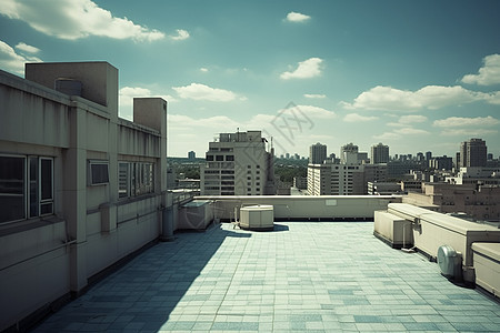 医院屋顶患者可以在其中呼吸新鲜空气图片