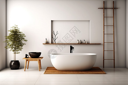 极简风的浴室高清图片