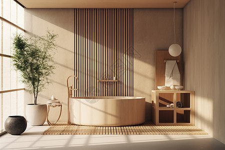 日式简约浴室高清图片