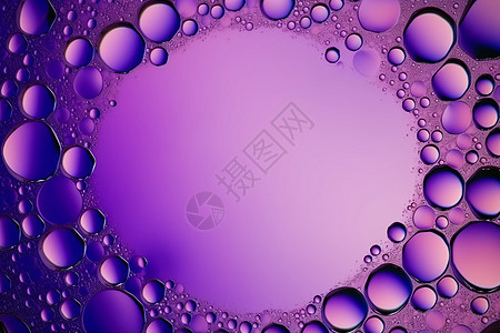 带有抽象紫色气泡的框架图片