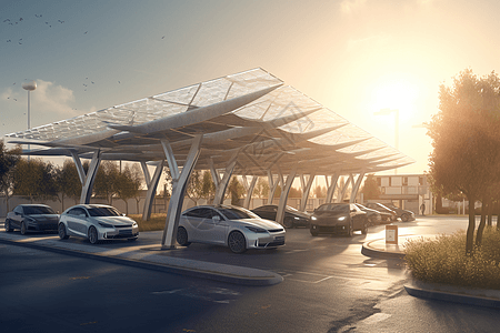 太阳能电动汽车充电站图片