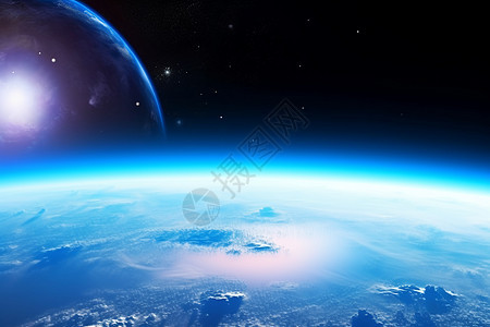 宇宙中的蓝色星球图片