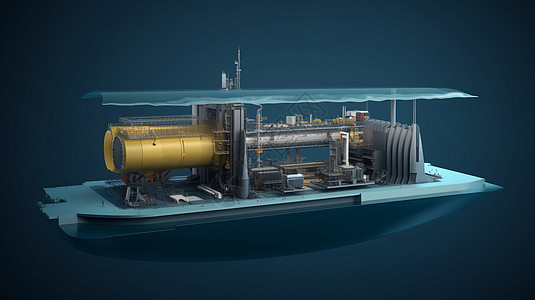 潮汐涡轮机的水下支撑结构插图图片
