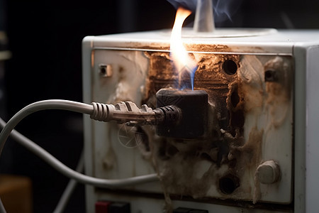 燃烧融化的插座背景图片