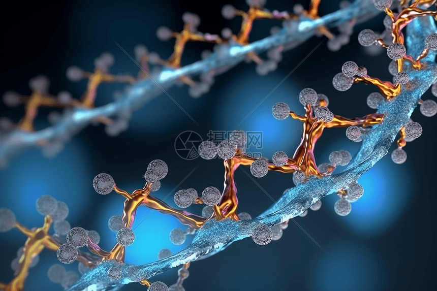 细胞dna链3D概念图图片