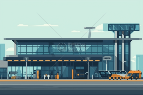 建造新的机场航站楼大门插图图片