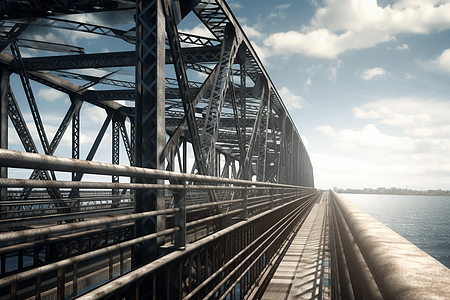 城市悬臂桥施工背景图片