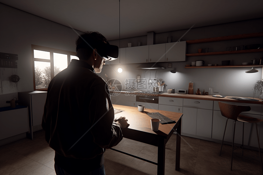 用虚拟现实模拟模拟现实世界的情况图片
