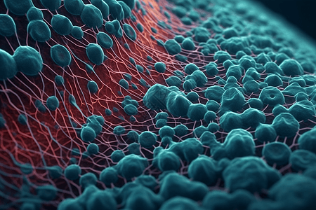 人体细胞结构的3D概念图图片