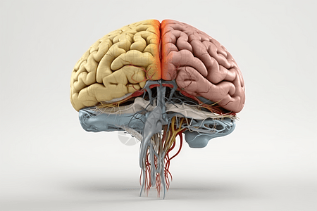 人脑解剖结构3D模型图片