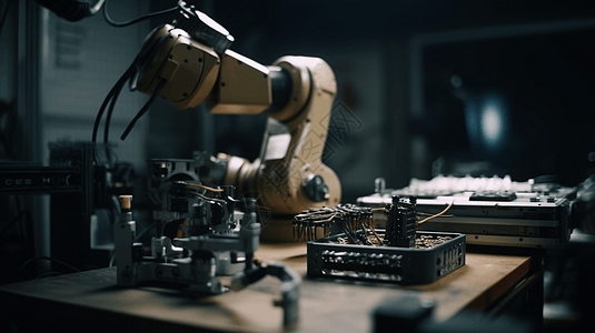 智能工厂机制的机器人作业场景图片