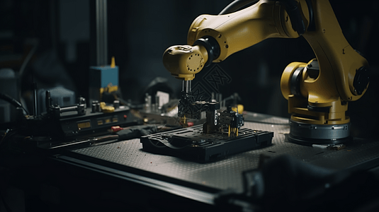 智能工厂机制的机器人特写图图片