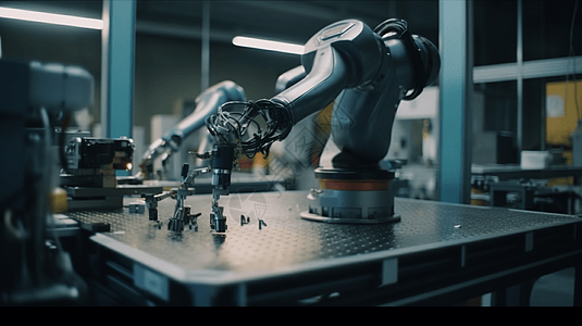 智能工厂机制的机器人特写镜头图片