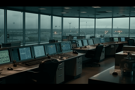机场控制室内部场景图片