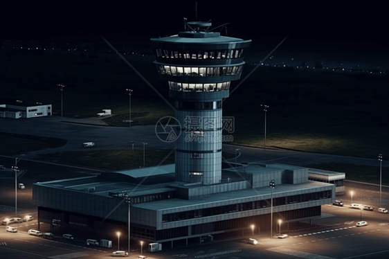 机场控制塔3D概念图图片