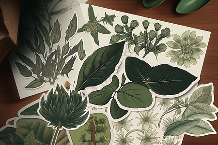 绿色植物创意艺术贴纸包图片