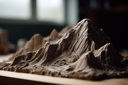 山脉的粘土模型图片