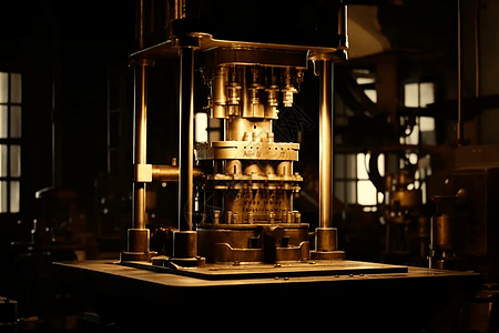 制造工厂液压机作业视图图片