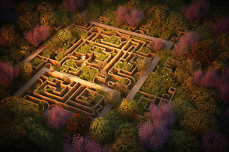 花园迷宫艺术概念图图片