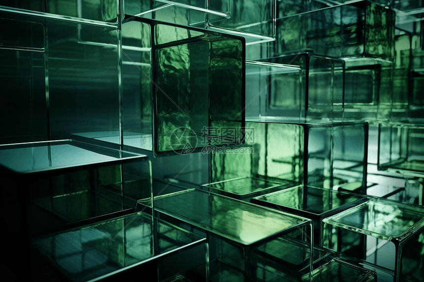 玻璃分层半透明的3D概念图图片