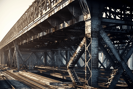 城市在建铁路桥细节图片