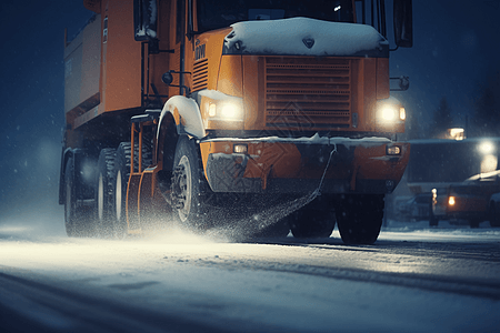 高速公路除雪特写镜头图片