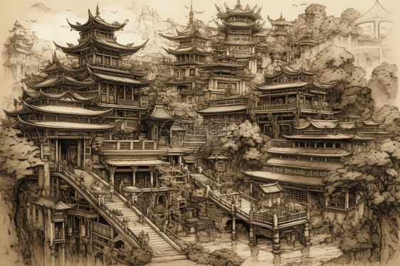 中国古代寺庙群图片