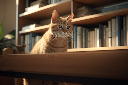 警惕的猫书籍和猫素材高清图片